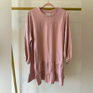 Mudpie boutique Women’s dusty pink tiered tunic shirt dress large